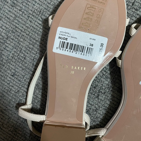 NWT Ted Baker London Nude Pepell Slingback Leather Sandals Size 7.5 Size 38 EU - Picture 7 of 9